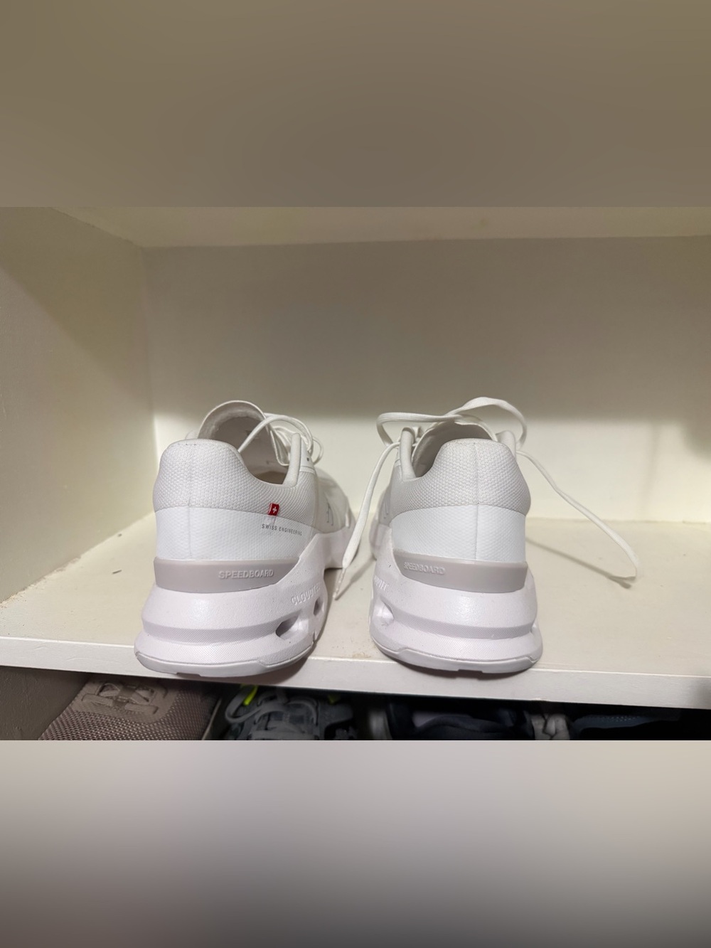 On CloudPulse All-White Running Sneakers - Picture 2 of 5